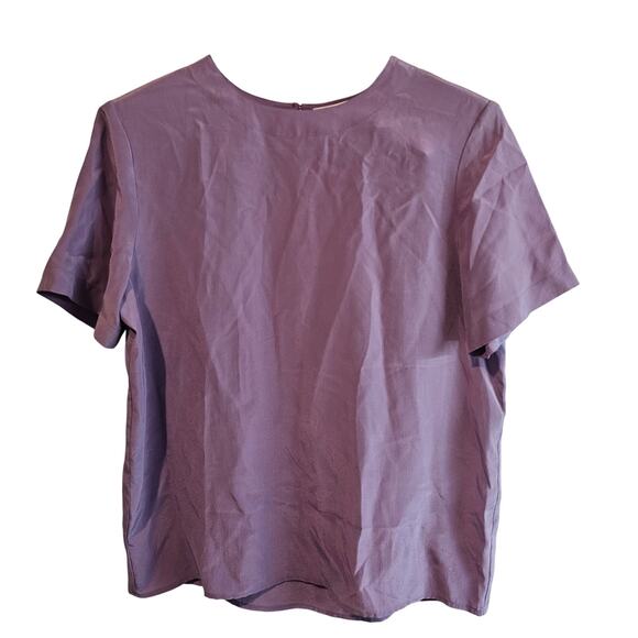 VTG Anna and Frank Silk Blouse Women Medium Plum Vintage 90s Minimalist Coquette - Picture 1 of 9